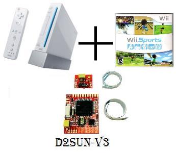 Consola wii + wii sports + d2sun v3 instalado