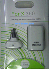 Cable Carga y Juega + bateria 2100Ma XBOX360